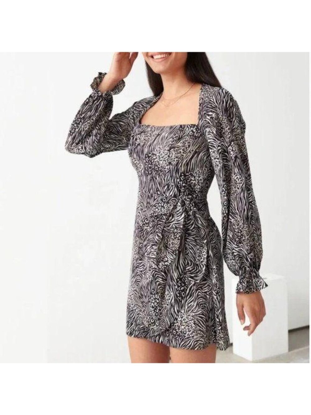 Anthropologie & Other Stories Mixed Animal Print Mini Dress, Size 12